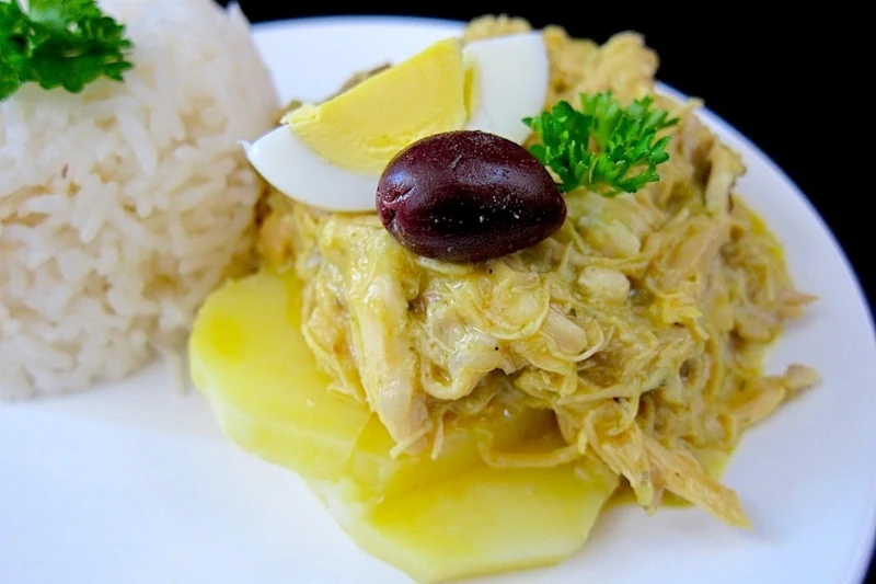 Aji de gallina (Peruvian chicken stew)