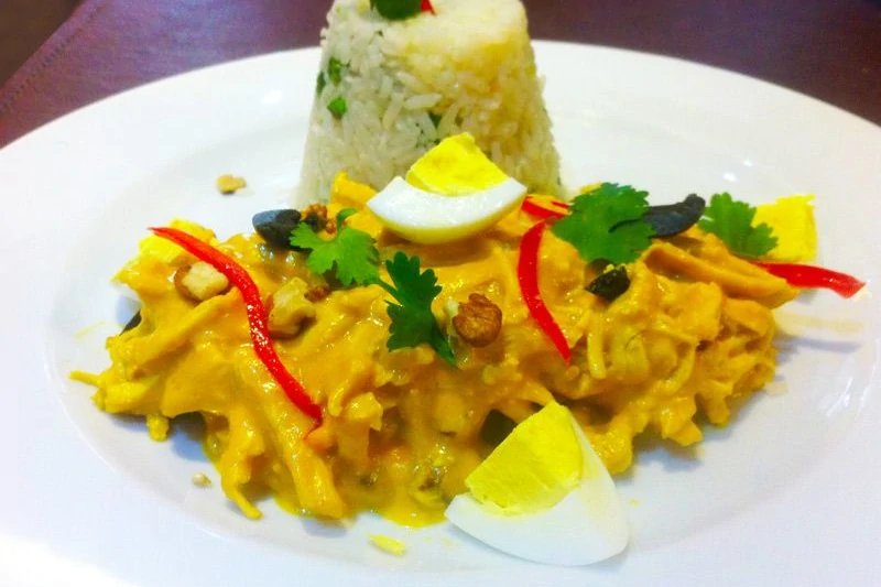 Aji de gallina (Peruvian chicken stew)