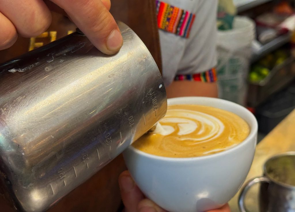 Serving Coffee in Machu Picchu