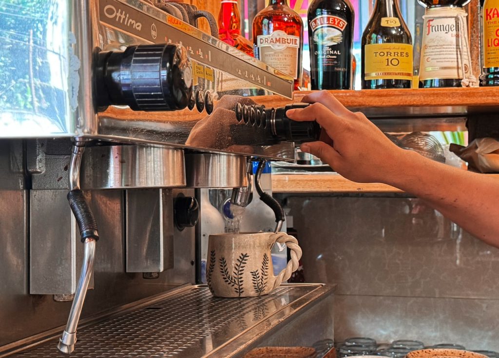Preparing a Cup of Coffee in Machu Picchu